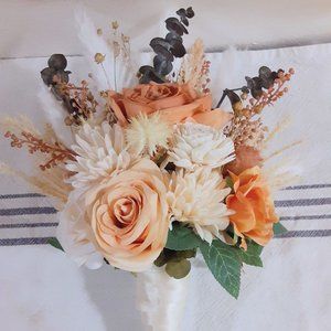 Handmade Fall Wedding Bouquet, Terracotta